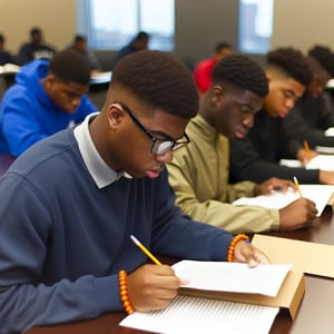 Morehouse Accelerated Academic Program MAAP students learning during the sixweek college readiness experience for incoming freshmen, focusing on core